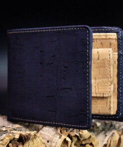 Portefeuille en liège « Tavira » pour homme – Multifonctionnel, élégant et durable - Black