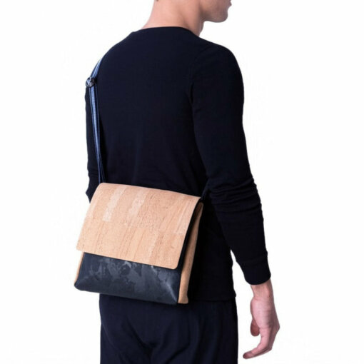 Sac bandoulière homme liège « Alvo » – Élégant, pratique et vegan – Image 2