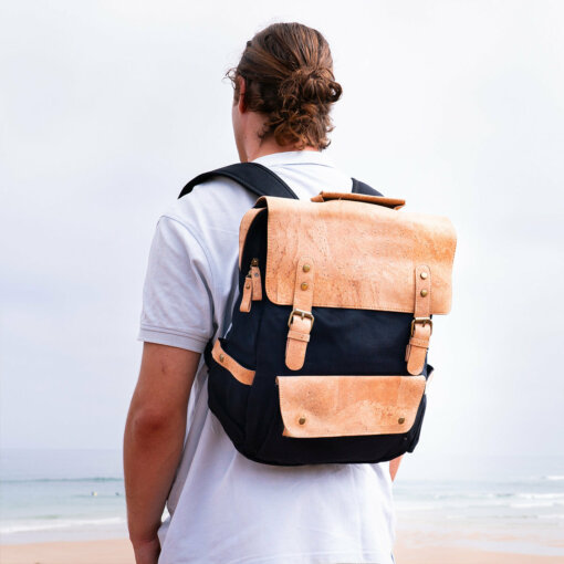 Sac à dos « Monteiro » en liège et toile pour homme – Ordinateur, voyage et style éco-responsable – Image 6
