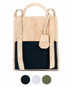 Petit sac à dos « Luzia » en liège et toile verte pour femme – Écologique, compact et tendance