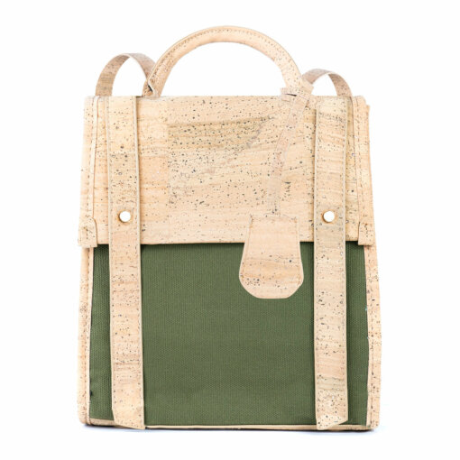 Petit sac à dos « Luzia » en liège et toile verte pour femme – Écologique, compact et tendance – Image 7