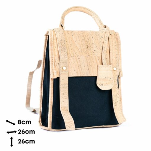 Petit sac à dos « Luzia » en liège et toile verte pour femme – Écologique, compact et tendance – Image 5
