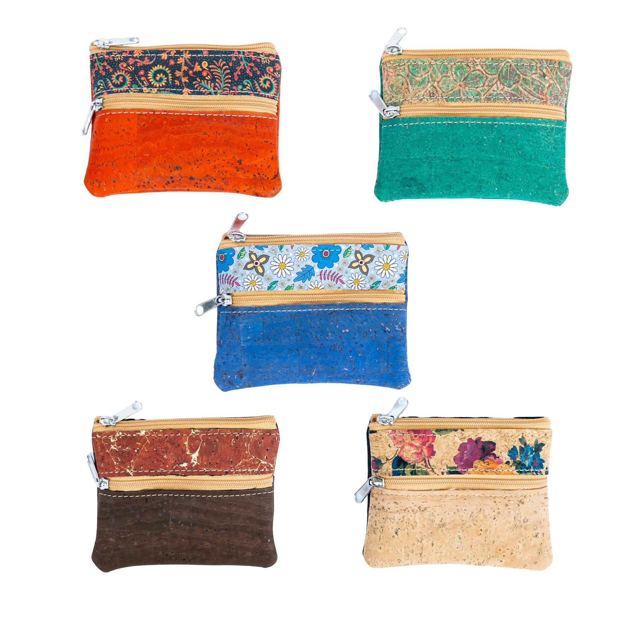 Porte-monnaie « Mimo » en liège naturel – Compact, léger et éco-responsable (lot de 5)